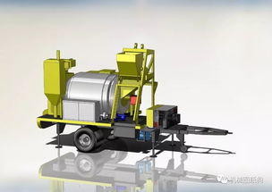 可移动小型沥青制造机3d数模图纸 solidworks设计